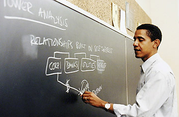 1992 Professor Barack Obama teaching at the University of Chicago Law School