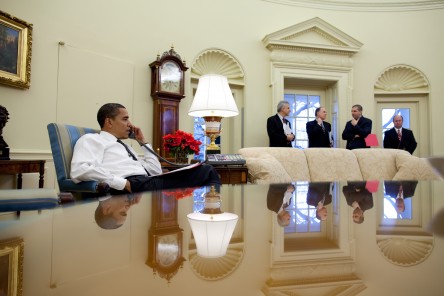 The President Does His Most Important Work From Home! - Barack Obama in The White House Oval Office.