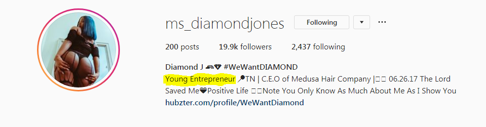 Diamond jones instagram