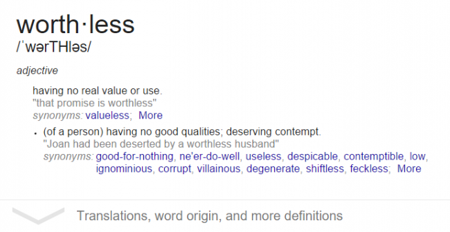 worthless